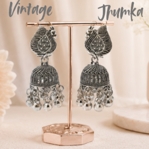 Vintage Pearl Drop Jhumka Earrings – Traditional Statement Jewelry