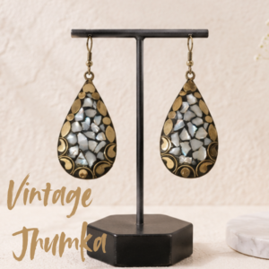 Vintage Pearl Drop Jhumka Earrings – Traditional Statement Jewelry