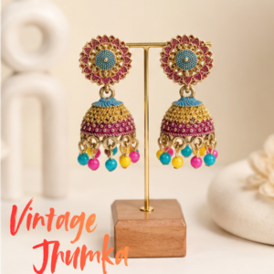 Vintage Pearl Drop Jhumka Earrings – Traditional Statement Jewelry