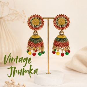 Vintage Pearl Drop Jhumka Earrings – Traditional Statement Jewelry