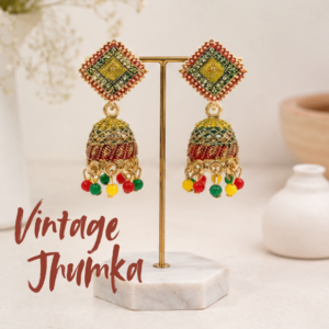 Vintage Pearl Drop Jhumka Earrings – Traditional Statement Jewelry