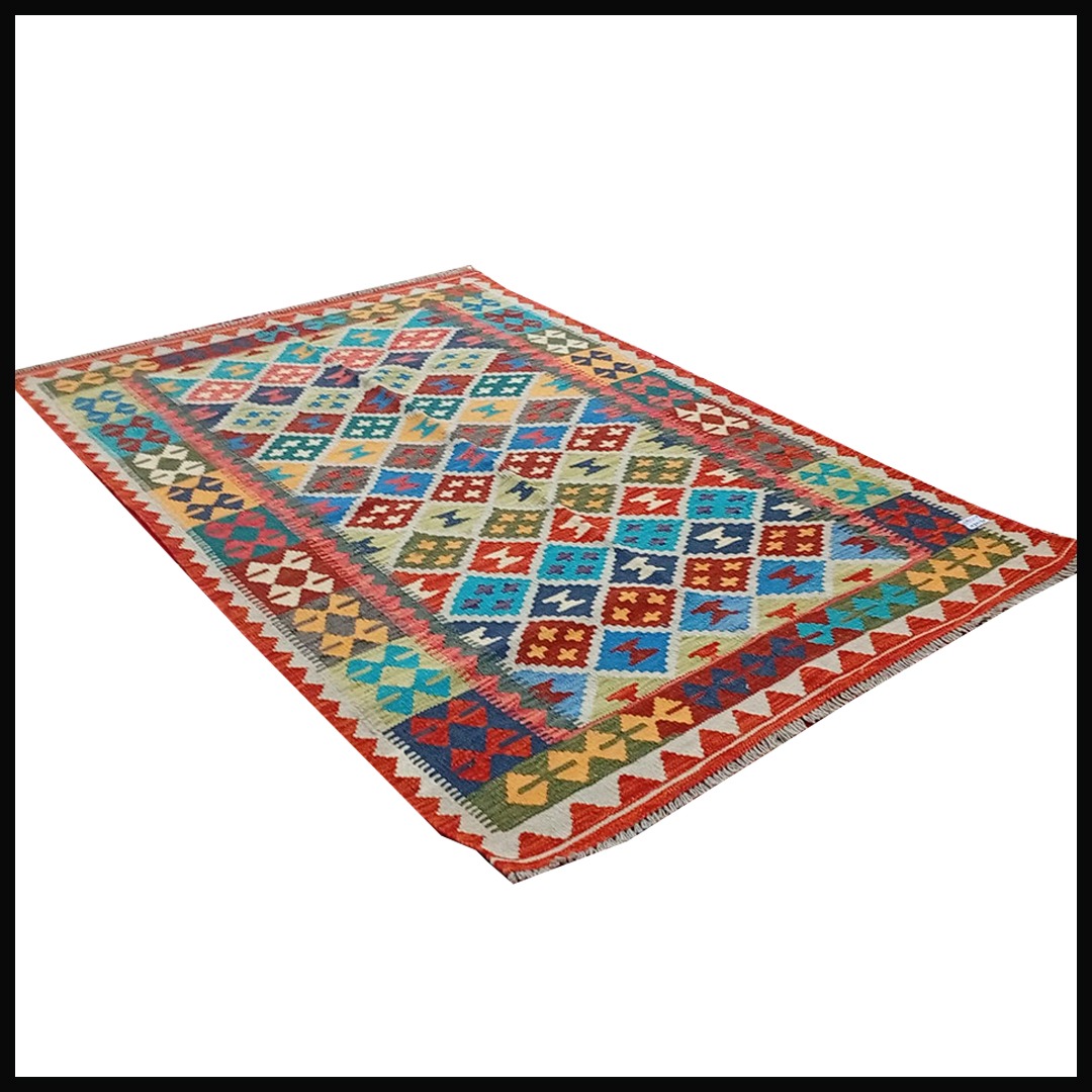Handcrafted Traditional Kilim Rug Size ( W-193 x H- 130 ) - Image 3