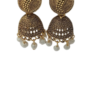 Vintage Pearl Drop Jhumka Earrings – Traditional Statement Jewelry