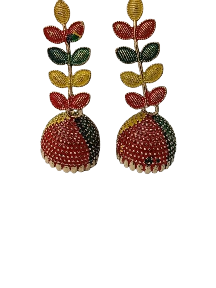 Vintage Pearl Drop Jhumka Earrings – Traditional Statement Jewelry - Image 3