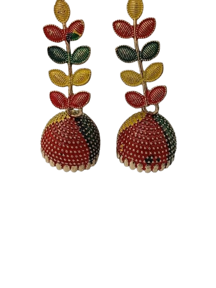 Vintage Pearl Drop Jhumka Earrings – Traditional Statement Jewelry - Image 5