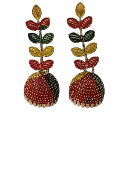 Vintage Pearl Drop Jhumka Earrings – Traditional Statement Jewelry - Image 4