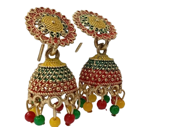 Vintage Pearl Drop Jhumka Earrings – Traditional Statement Jewelry - Image 4