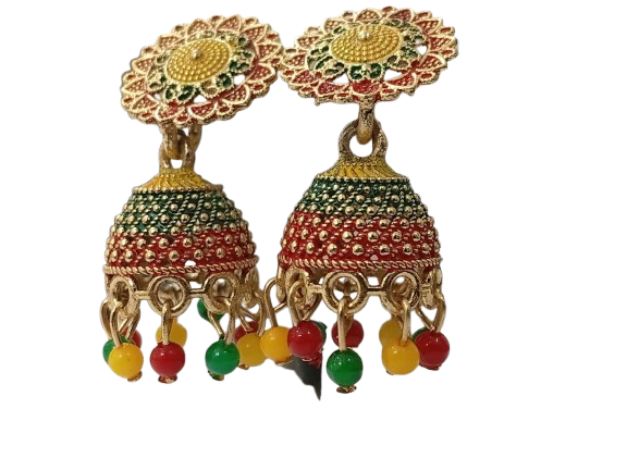 Vintage Pearl Drop Jhumka Earrings – Traditional Statement Jewelry - Image 3