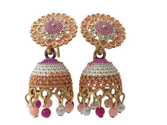 Vintage Pearl Drop Jhumka Earrings – Traditional Statement Jewelry - Image 4