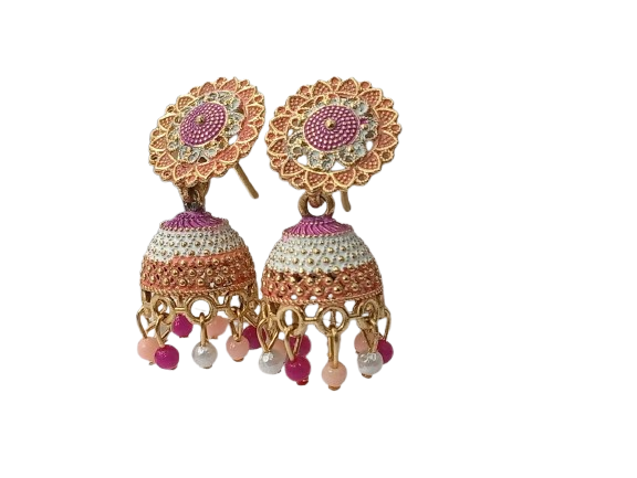 Vintage Pearl Drop Jhumka Earrings – Traditional Statement Jewelry - Image 3