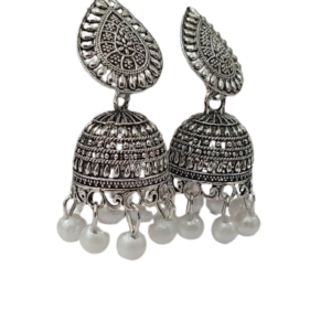 Vintage Pearl Drop Jhumka Earrings – Traditional Statement Jewelry