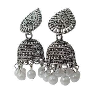 Vintage Pearl Drop Jhumka Earrings – Traditional Statement Jewelry