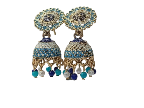 Vintage Pearl Drop Jhumka Earrings – Traditional Statement Jewelry - Image 3