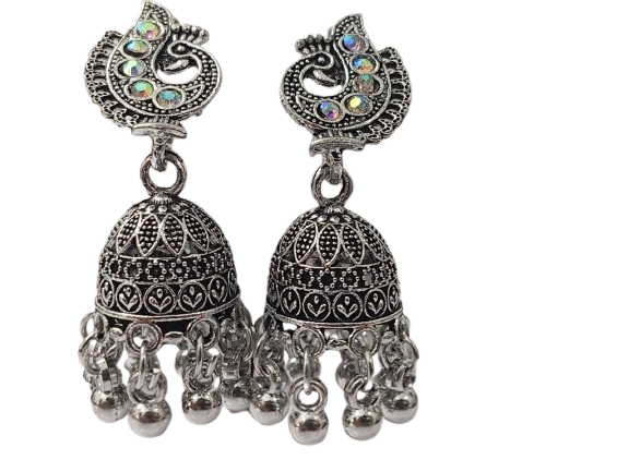 Vintage Pearl Drop Jhumka Earrings – Traditional Statement Jewelry - Image 4