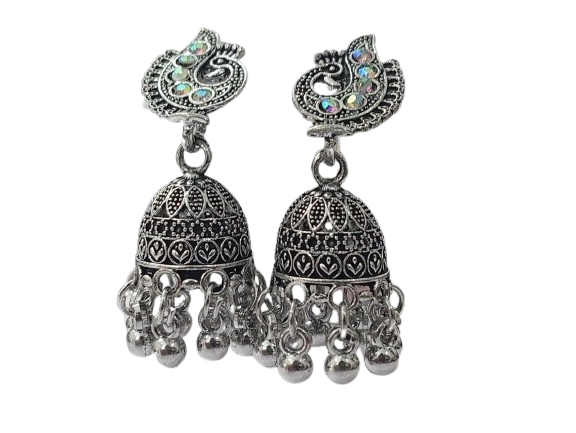 Vintage Pearl Drop Jhumka Earrings – Traditional Statement Jewelry - Image 3