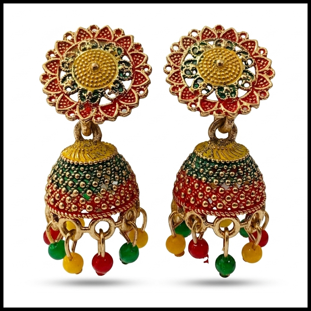 Vintage Pearl Drop Jhumka Earrings – Traditional Statement Jewelry - Image 5