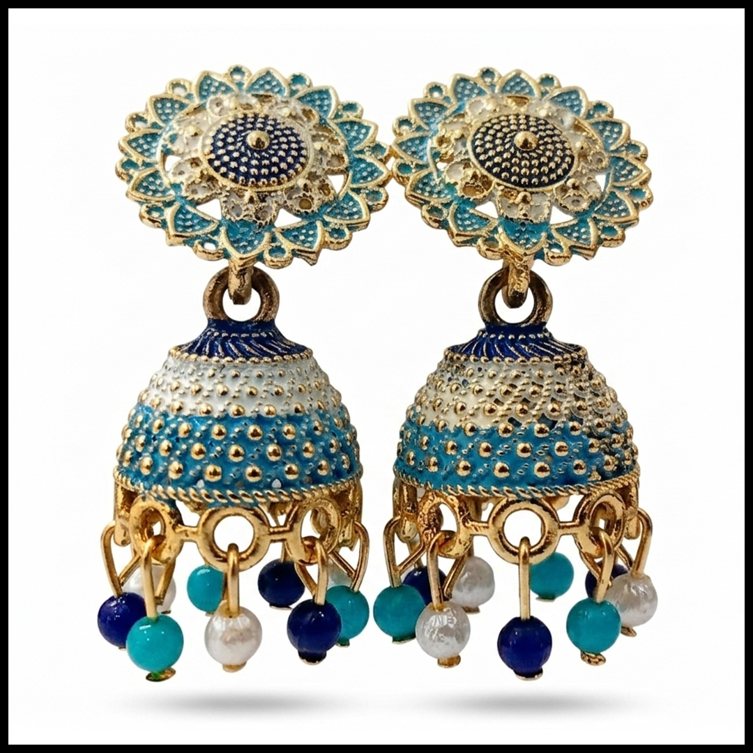 Vintage Pearl Drop Jhumka Earrings – Traditional Statement Jewelry - Image 5