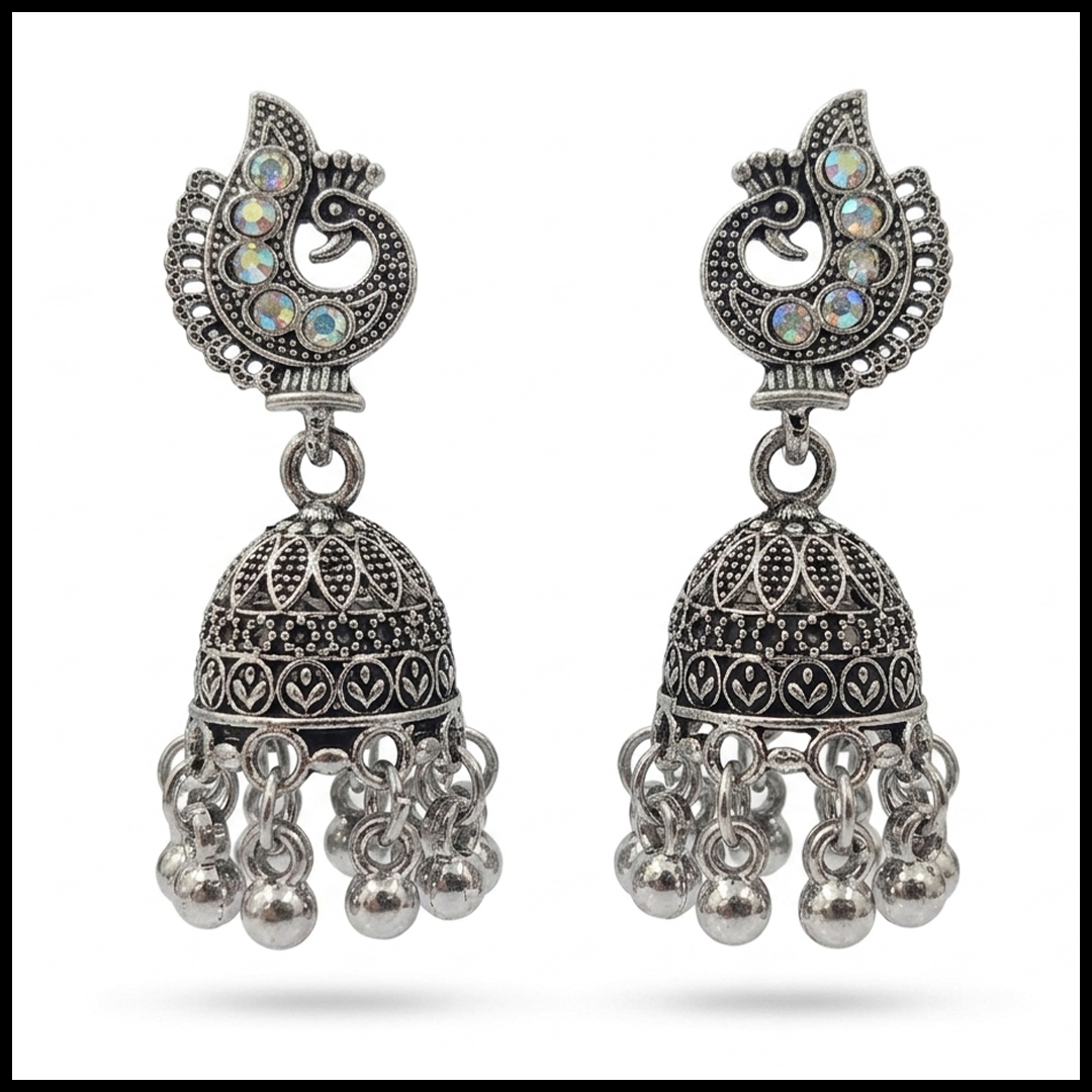 Vintage Pearl Drop Jhumka Earrings – Traditional Statement Jewelry - Image 5