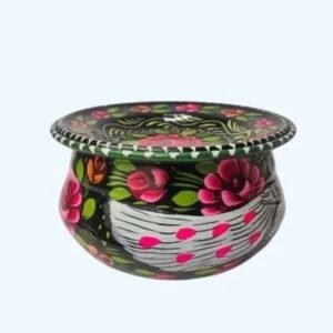 Handcrafted Decorative Pot with Matching Plate