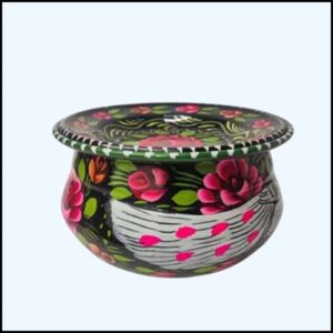 Handcrafted Decorative Pot with Matching Plate