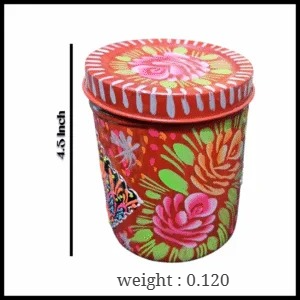 Pakistani Truck Art Masala Box(H-4.5 Inch) , Pakistani Spice Box for Kitchen , Traditional Masala Box , Traditional Pakistani Masala Organizer for Everyday Cooking