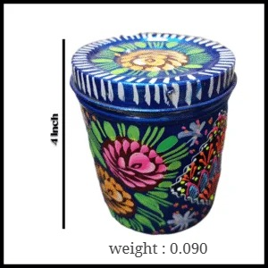 Traditional Spice Storage (H-4 Inch) , Pakistani Truck Art Masala Storage Box , Handcrafted Pakistani Kitchen Decor