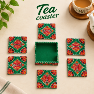 Truck Art Tea Coaster Set of 6 with Holder