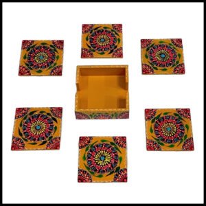 Truck Art Tea Coaster Set of 6 with Holder