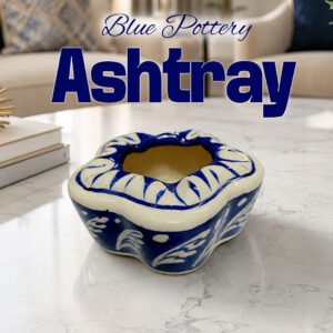 Blue Pottery Handcrafted Ashtray (10.5cm × 4.5cm)