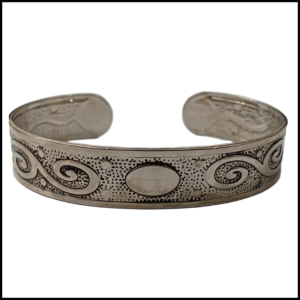 Traditional Handcrafted Floral Engraved Metal Cuff Bracelet