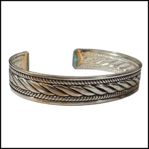 Traditional Handcrafted Floral Engraved Metal Cuff Bracelet
