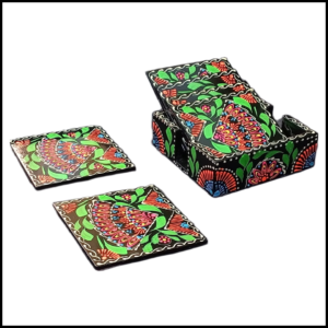Truck Art Tea Coaster Set of 6 with Holder