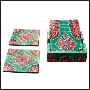 Truck Art Tea Coaster Set of 6 with Holder