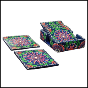 Truck Art Tea Coaster Set of 6 with Holder