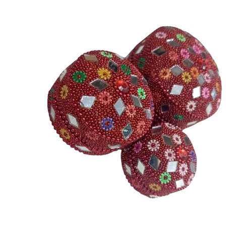 Handcrafted Decorative Bajri Box Set of 3 - Image 4