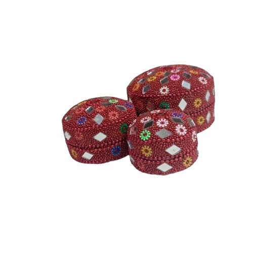 Handcrafted Decorative Bajri Box Set of 3 - Image 18