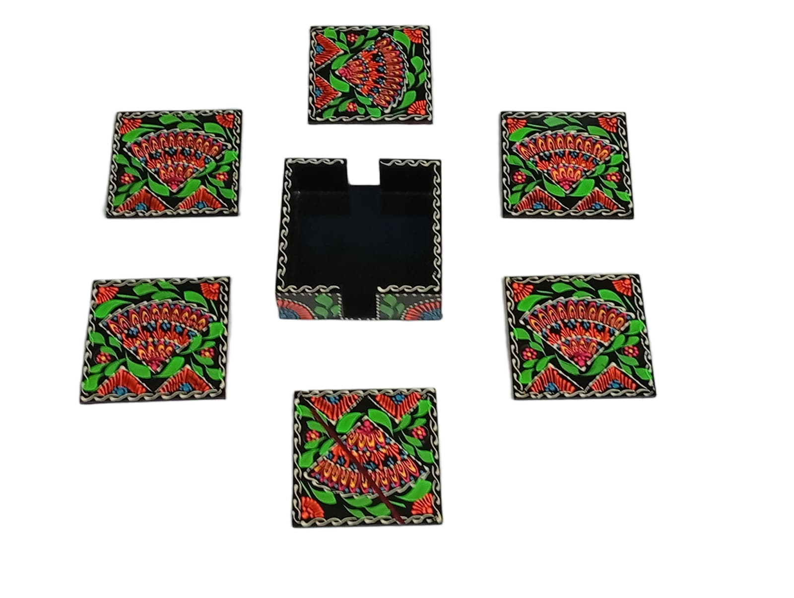 Truck Art Tea Coaster Set of 6 with Holder - Image 2
