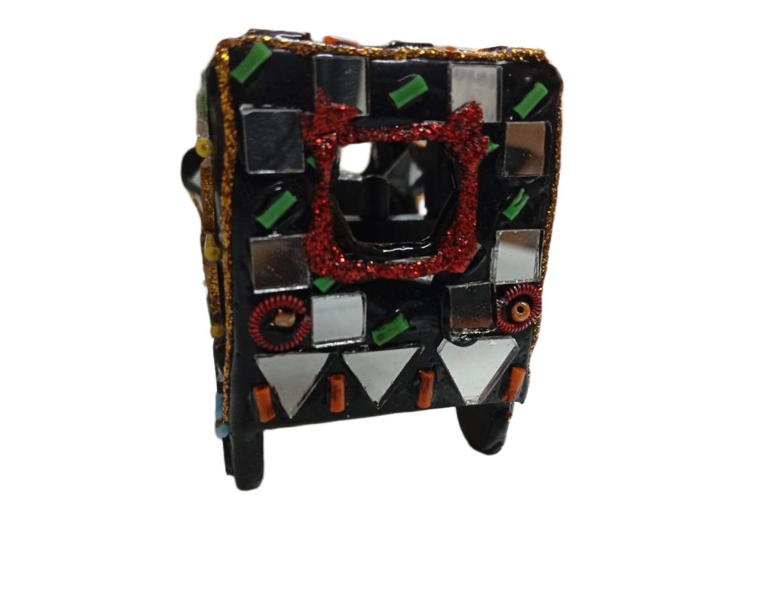 Decorative Mirror Work Rickshaw (L-10cm, W-5cm, H-7.5cm) - Image 8