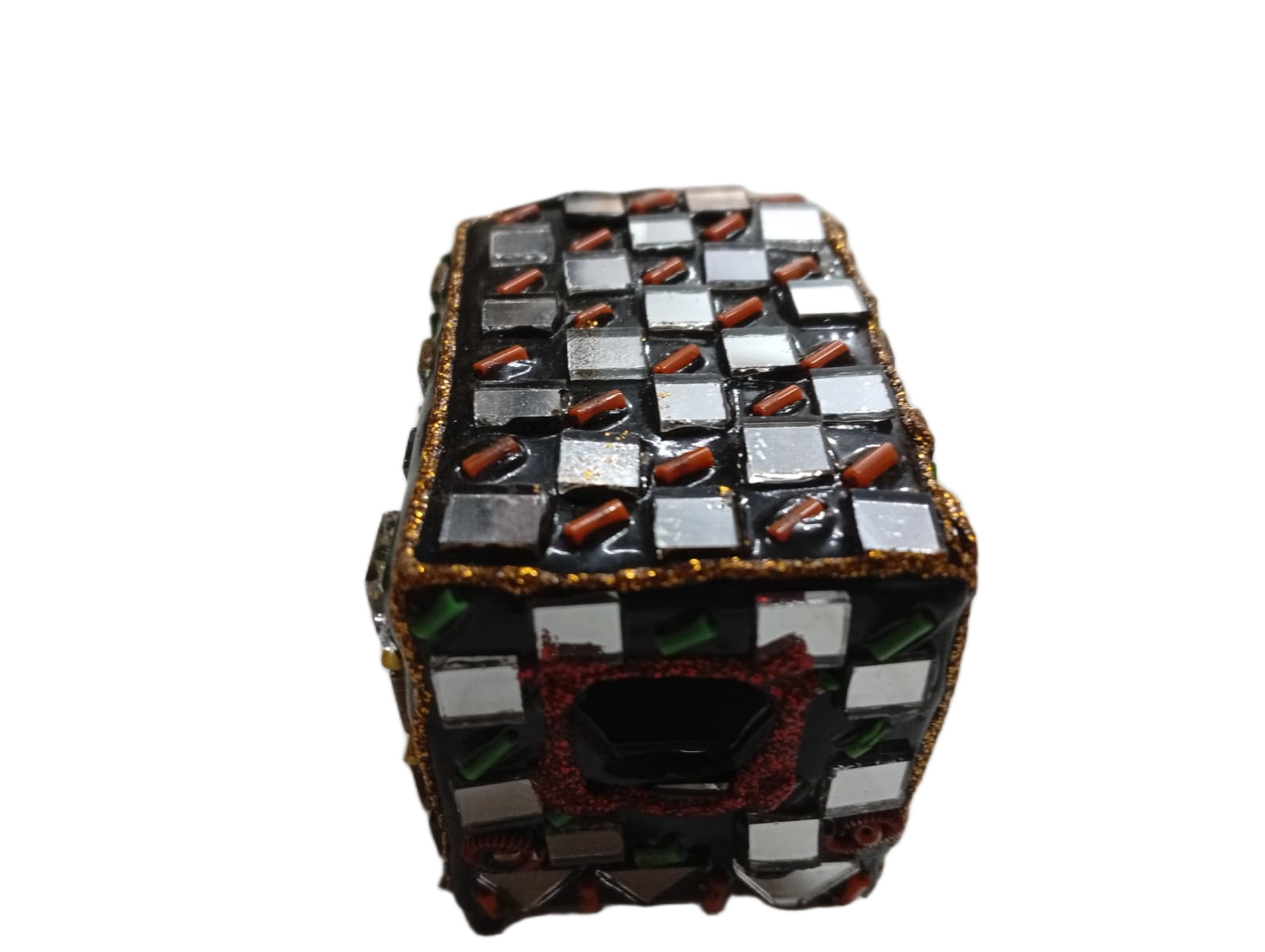 Decorative Mirror Work Rickshaw (L-10cm, W-5cm, H-7.5cm) - Image 7