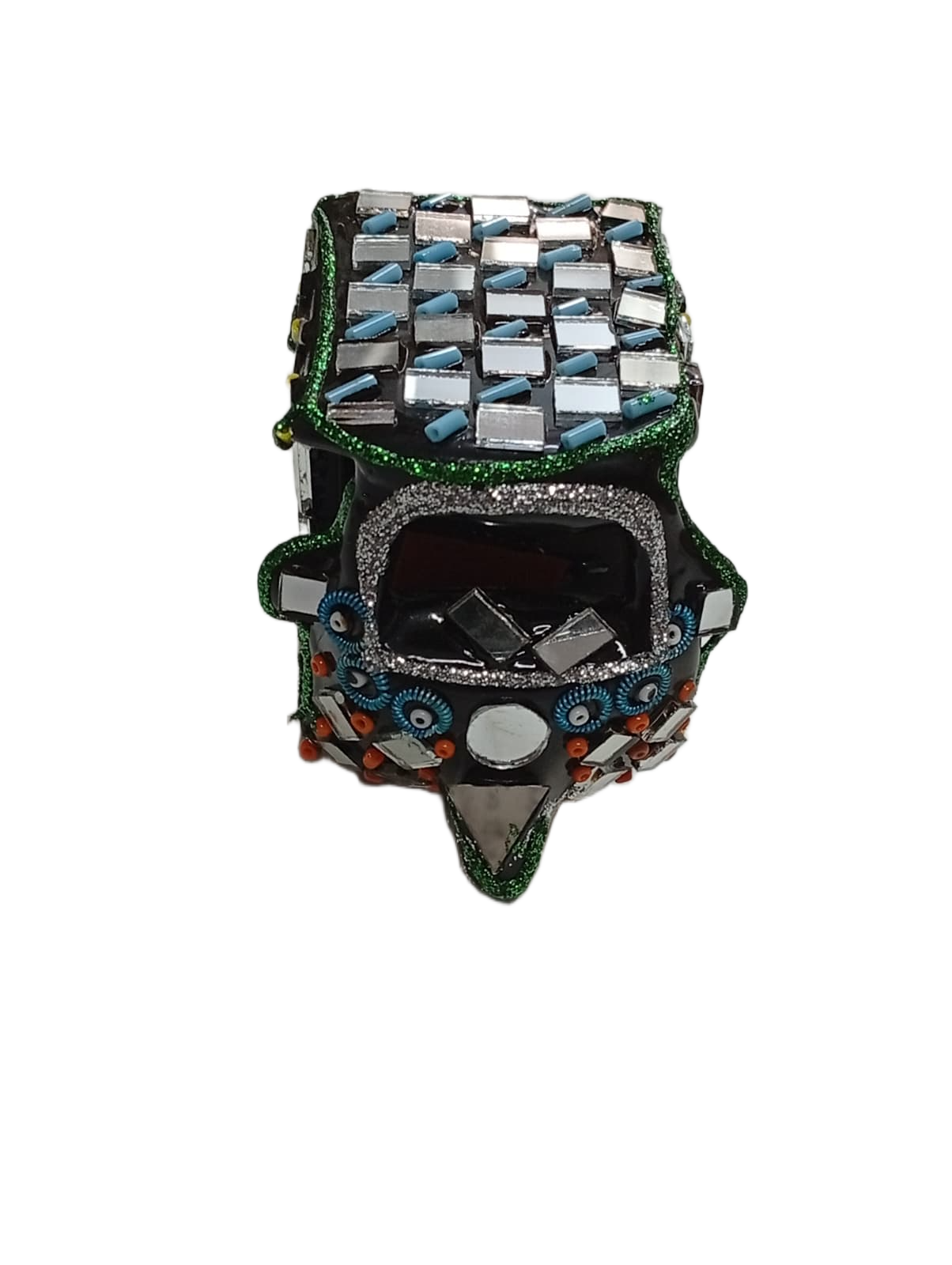 Decorative Mirror Work Rickshaw (L-6cm, W-4cm, H-5.5cm) - Image 5