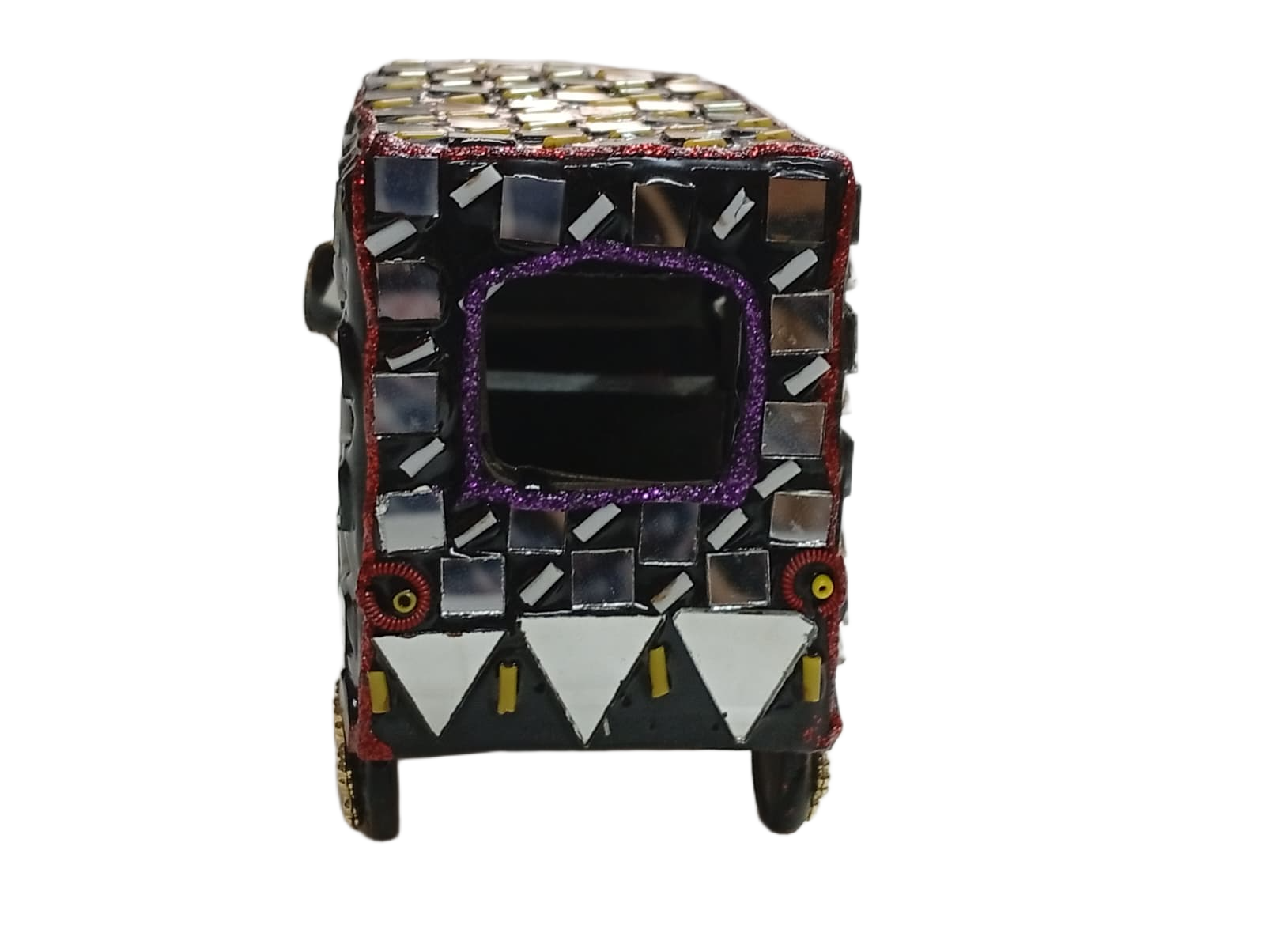 Decorative Mirror Work Rickshaw (L-10cm, W-5cm, H-7.5cm) - Image 5