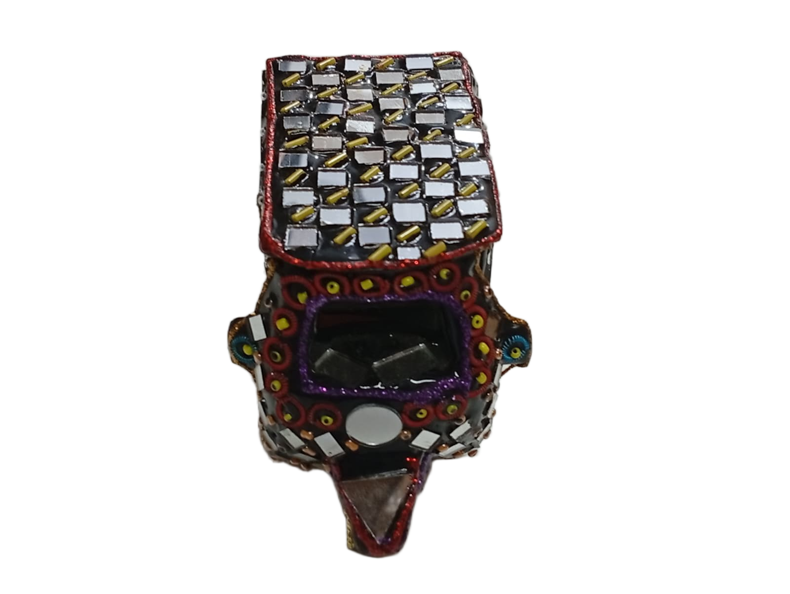 Decorative Mirror Work Rickshaw (L-10cm, W-5cm, H-7.5cm) - Image 5