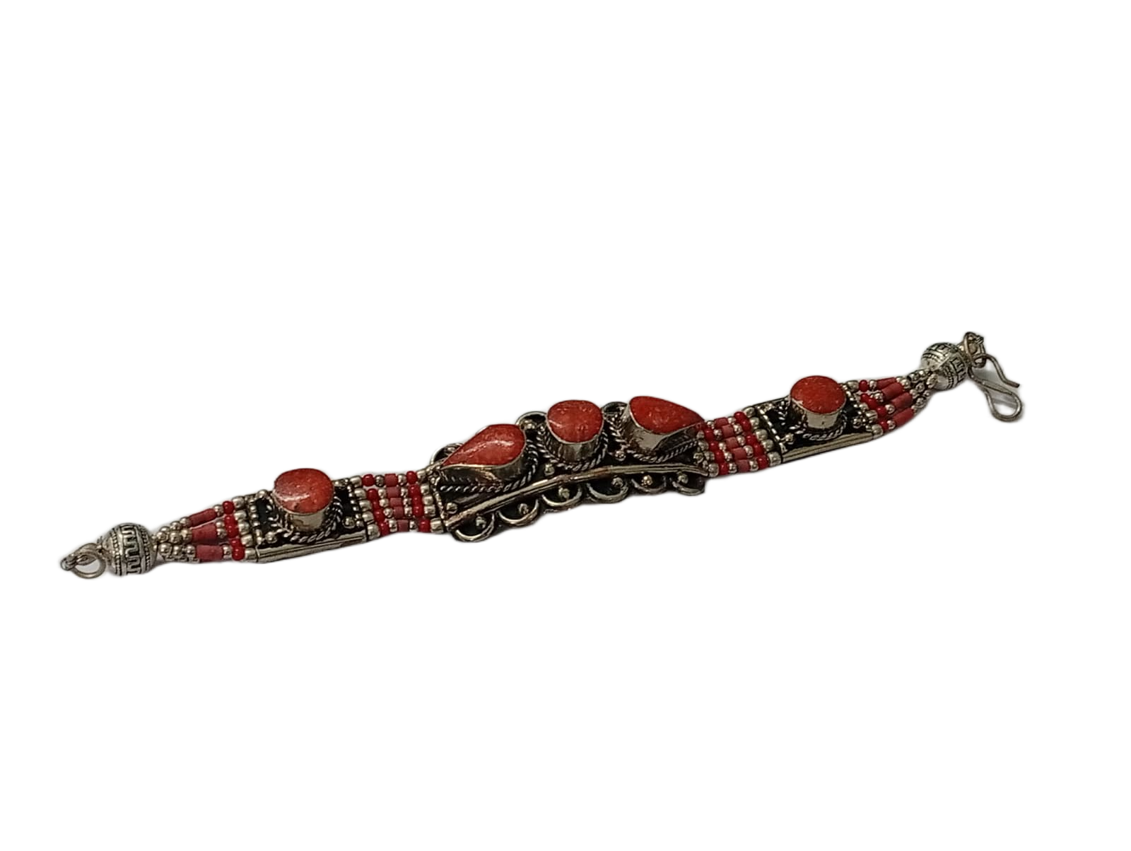 Ethnic Tribal Bracelet with Stones – Handmade Statement Jewelry - Image 2