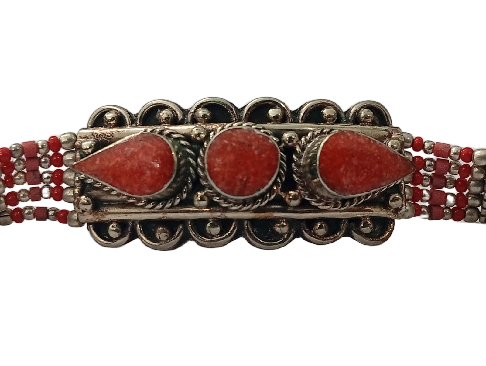 Ethnic Tribal Bracelet with Stones – Handmade Statement Jewelry - Image 4