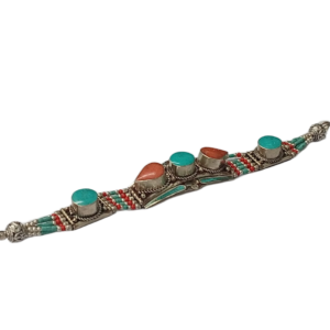 Ethnic Tribal Bracelet with Stones – Handmade Statement Jewelry