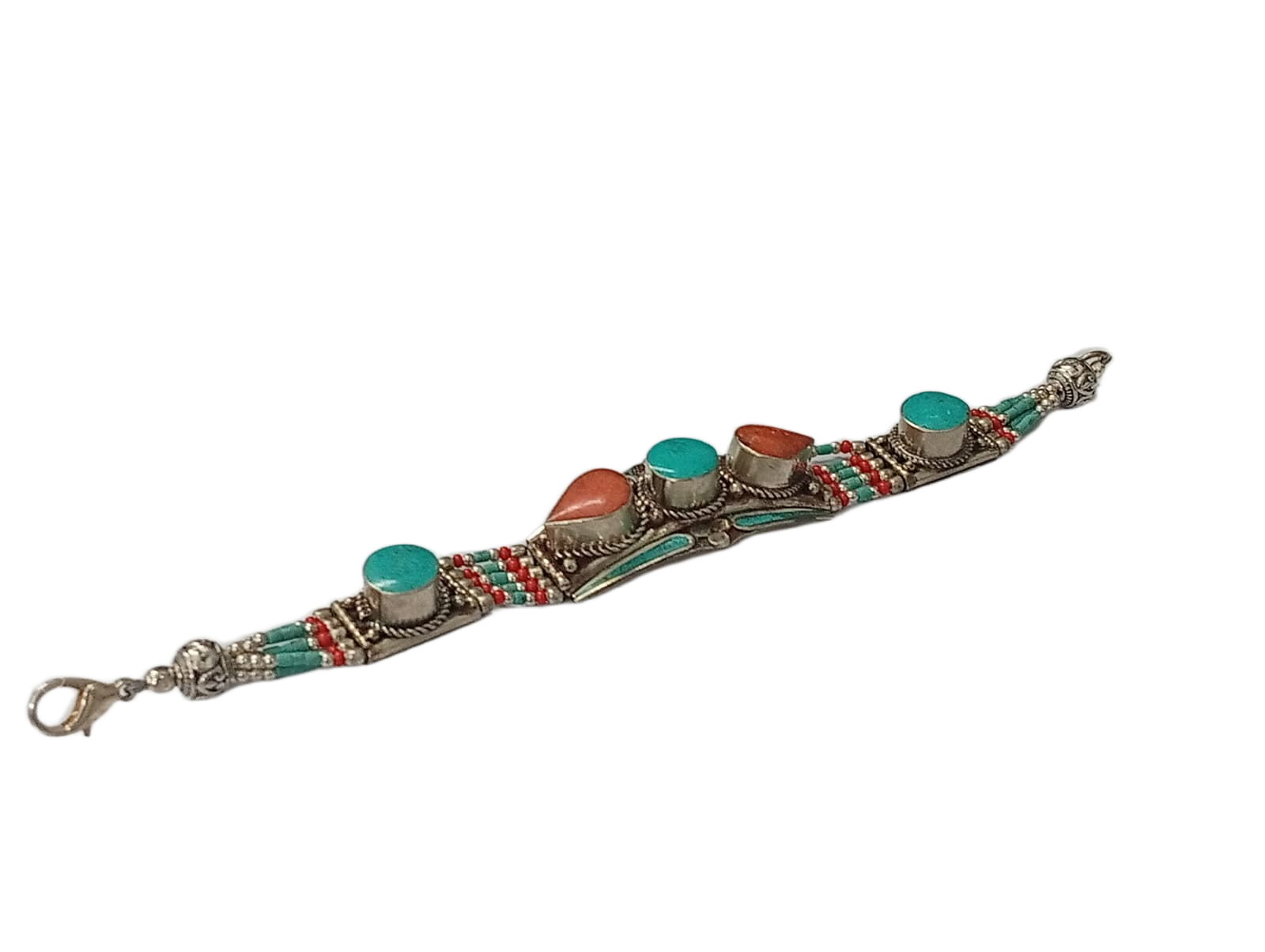 Ethnic Tribal Bracelet with Stones – Handmade Statement Jewelry - Image 2