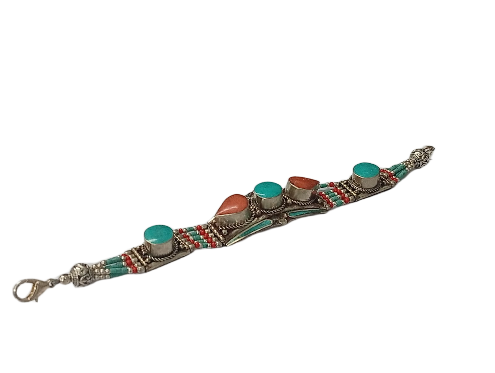 Ethnic Tribal Bracelet with Stones – Handmade Statement Jewelry - Image 5