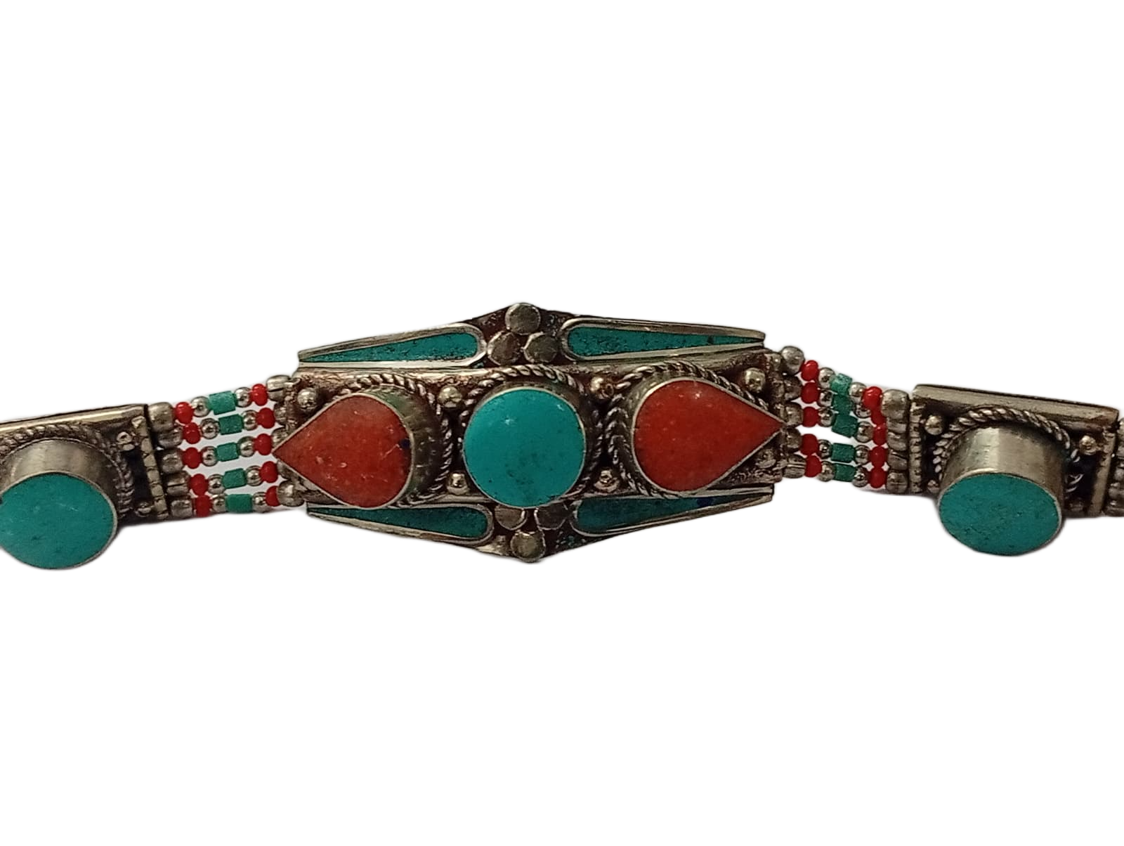 Ethnic Tribal Bracelet with Stones – Handmade Statement Jewelry - Image 4