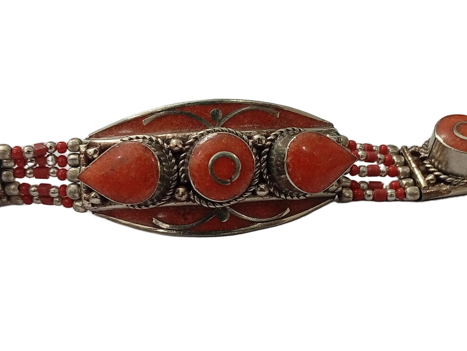 Ethnic Tribal Bracelet with Stones – Handmade Statement Jewelry - Image 4