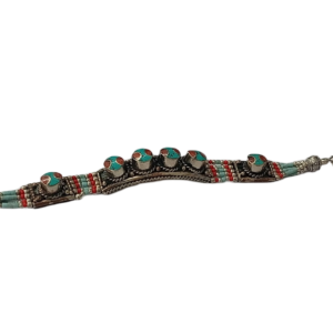 Ethnic Tribal Bracelet with Stones – Handmade Statement Jewelry